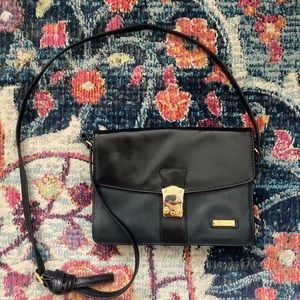 HCL black dark blue leather purse